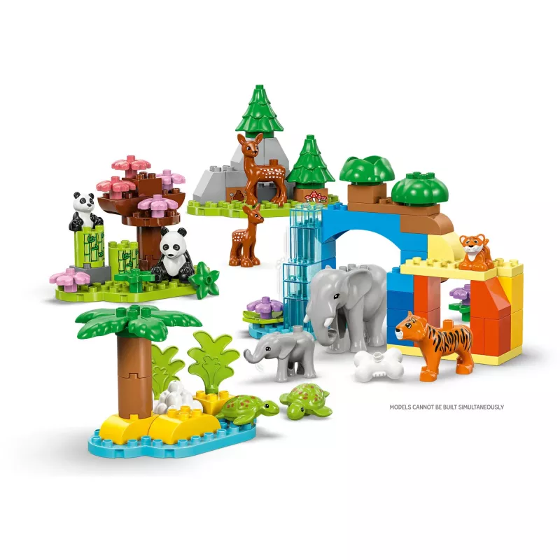 Zestaw LEGO DUPLO Town Rodziny Dzikich Zwierząt 3-w-1 10446 — 92 elementy, wiek 2+, 200×220×340 mm