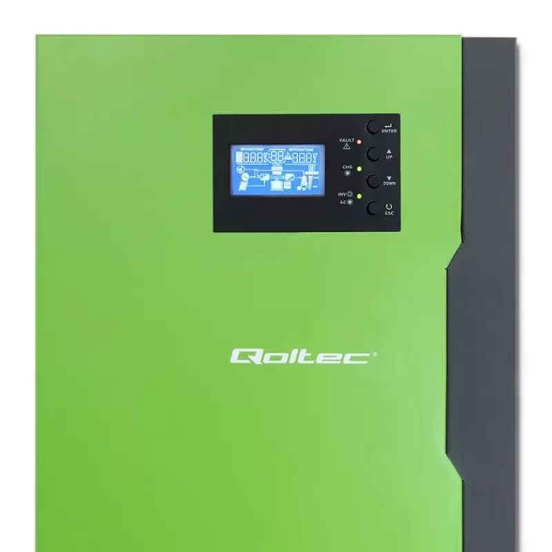 Off-grid inverter Qoltec 53887 solar inverter 10 kVA Lithium Polymer Czarny