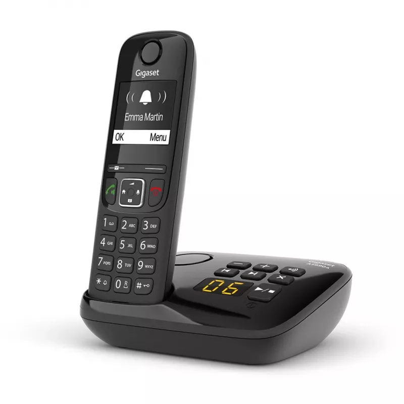 Gigaset AS690A telefon analogowy/DECT Identyfikacja dzwoniącego Czarny