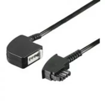 Wentronic Goobay Przedłużacz TAE-F 4-stykowy, Czarny, 3 m - Wtyczka TAE-F na Gniazdo TAE-F (50242)