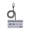 Koncentrator USB Unitek H1337AGY01 — 4-portowy (2×USB-C, 2×USB-A), do 5 Gb/s na port, aluminium, srebrny