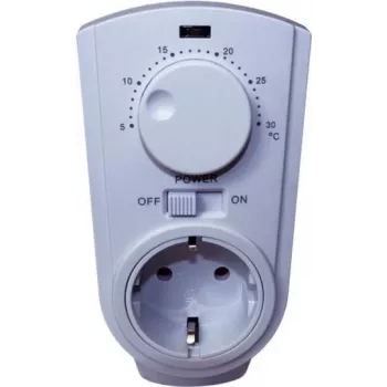 Wtyczka termostatu Bachmann Powersocket-Thermo 8141 biała – wtyczkowy termostat pokojowy, model 8141