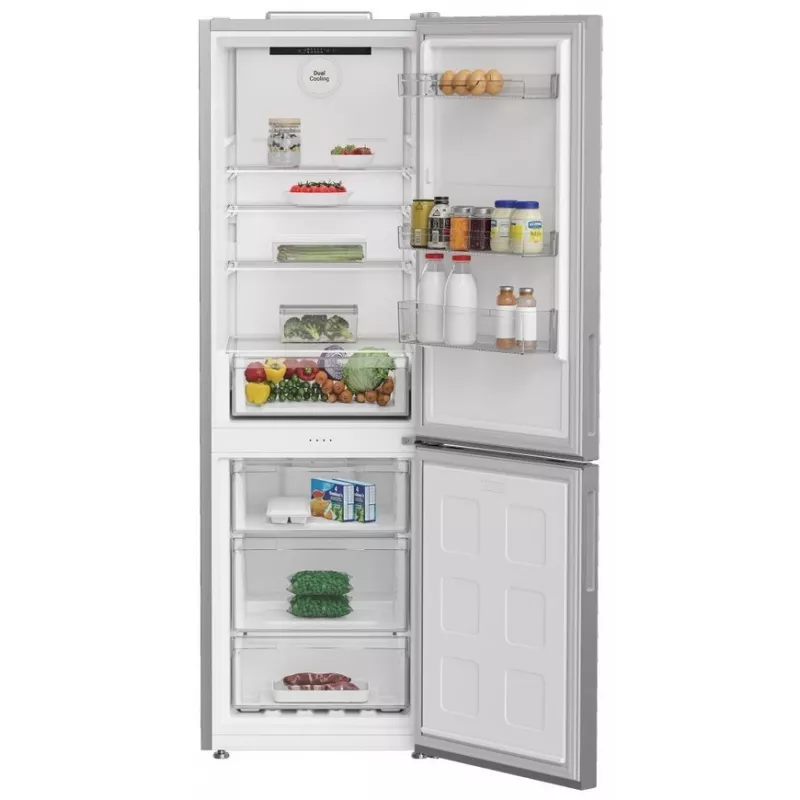 Lodówka Indesit INK 25402 S4E | Kombi wolnostojąca, No Frost, 249 l chłodziarka / 106 l zamrażarka, wys. 203,5 cm, Klasa energetyczna E, 37 dB, Srebrna