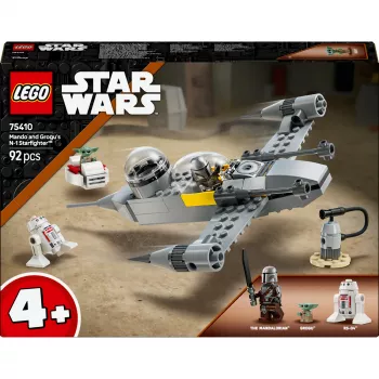 LEGO Star Wars zestaw 75410 model N-1 Starfighter z 92 elementami, minifigurkami Mando i Grogu