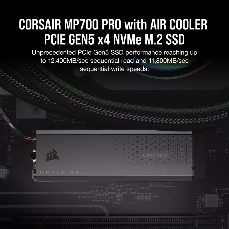 CORSAIR MP700 PRO - SSD - 1TB - wewnętrzny - M.2 2280 - PCI Express 5,0 x4 (NVMe) - 256-Bit-AES (CSSD-F1000GBMP700PRO)
