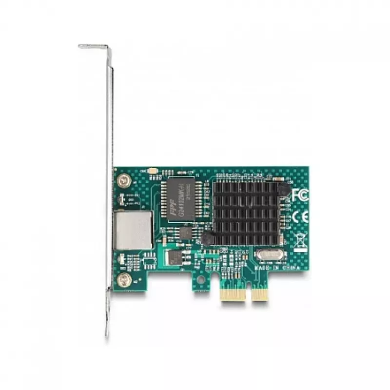 Karta DeLOCK PCI Express x1 1 x RJ45 Gigabit LAN BCM szara
