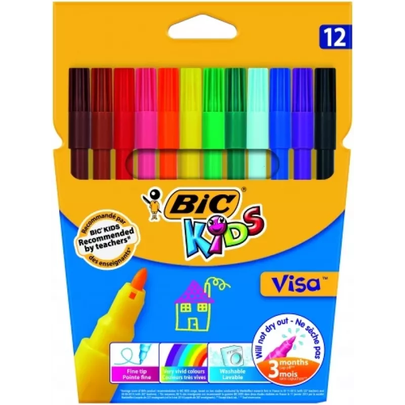 Cienkopisy BIC Visa Multicolour 12 szt.