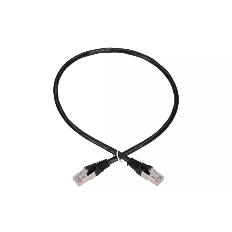 Kabel sieciowy Extralink LAN Patchcord Kat.5e RJ-45 F/UTP 0.5m Czarny