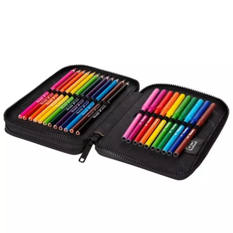 Dwupiętrowy piórnik szkolny z wyposażeniem Coolpack Jumper XL Doggies