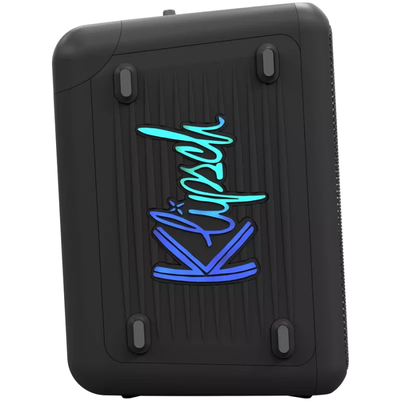 Głośnik imprezowy KLIPSCH Vegas — przewodowy i bezprzewodowy, woofer 13,3 cm, 49–20000 Hz, 95 dB, zasilany bateriami, czarny