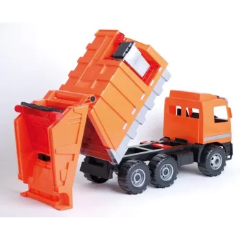 Zabawkowa śmieciarka Lena Mercedes ZL-02026, długość 70 cm, mechaniczny pojazd do zabawy