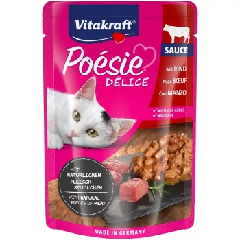 Mokra karma dla kota Vitakraft Poésie Delice — wołowina, saszetka 85 g, koty dorosłe, 84% wilgotności, 8% białka