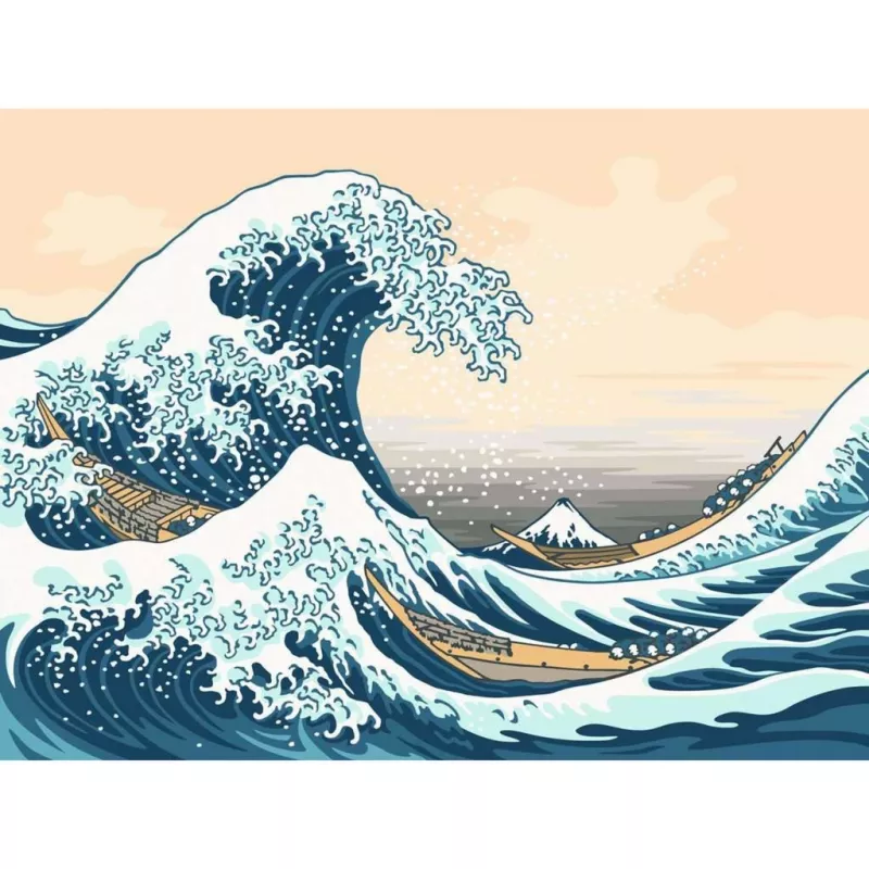 Zestaw do malowania Ravensburger CreArt ART Collection Wielka fala Hokusai 23690 — zestaw artystyczny malowania po numerach