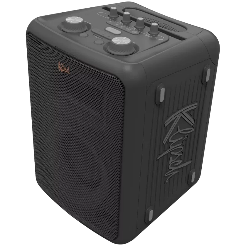 Głośnik imprezowy KLIPSCH Vegas — przewodowy i bezprzewodowy, woofer 13,3 cm, 49–20000 Hz, 95 dB, zasilany bateriami, czarny