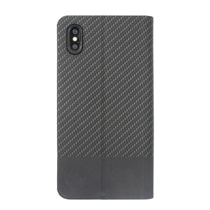Etui książkowe Tellur Carbon do iPhone XS — czarny