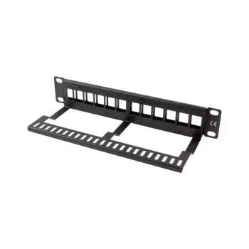 Panel zaślepiający do szafy rack LANBERG PPKS-9112-B, 12-portów, 1U, metal, szary, 254×44,5×99,3 mm