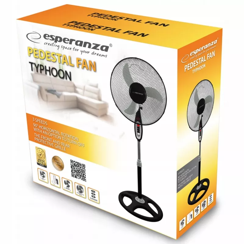 Esperanza EHF002KE, 16 '' stojący wentylator, czarny i szary