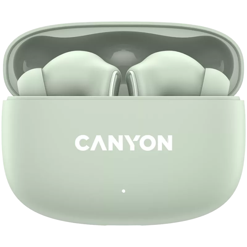 Słuchawki Canyon TWS-9 CNS-TWS9G – True Wireless – Bluetooth 5.4 – Douszne – 6h + 30h czasu pracy – Etui ładujące USB-C – Sterowanie dotykowe – Zielony