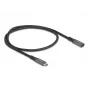 DeLOCK kabel przedłużający USB USB Type-C męski na żeński 10 Gb/s 0,5 m szary metal