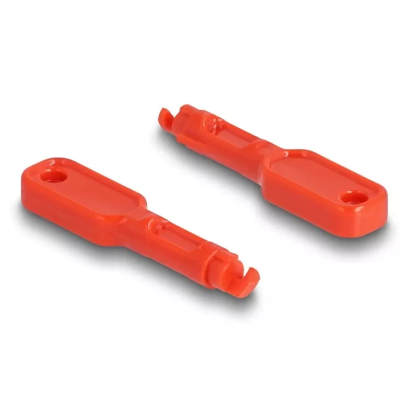 Blokada portu DeLOCK 20928 RJ-45 czerwony plastik 11 szt.