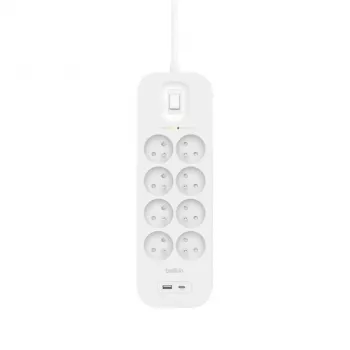 Listwa przeciwprzepięciowa Belkin SRB003CA2M 8 gniazd AC 900 J biała 2 m