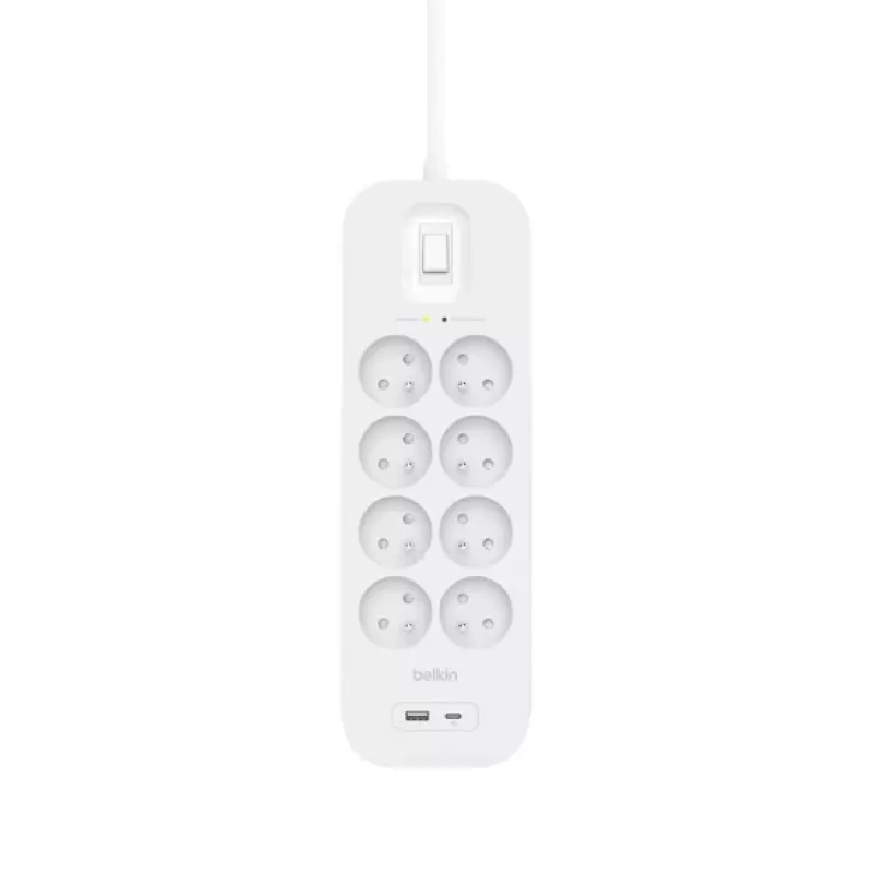 Listwa przeciwprzepięciowa Belkin SRB003CA2M 8 gniazd AC 900 J biała 2 m