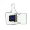 Zegar NeXtime 5185wi Mini Thumbs Up, 20,5x21 cm, ścienny, biały/srebrny