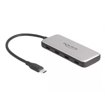 DeLOCK 64261 USB 3.2 Gen 1 Type-C Hub 10000 Mbit/s Czarny Szary