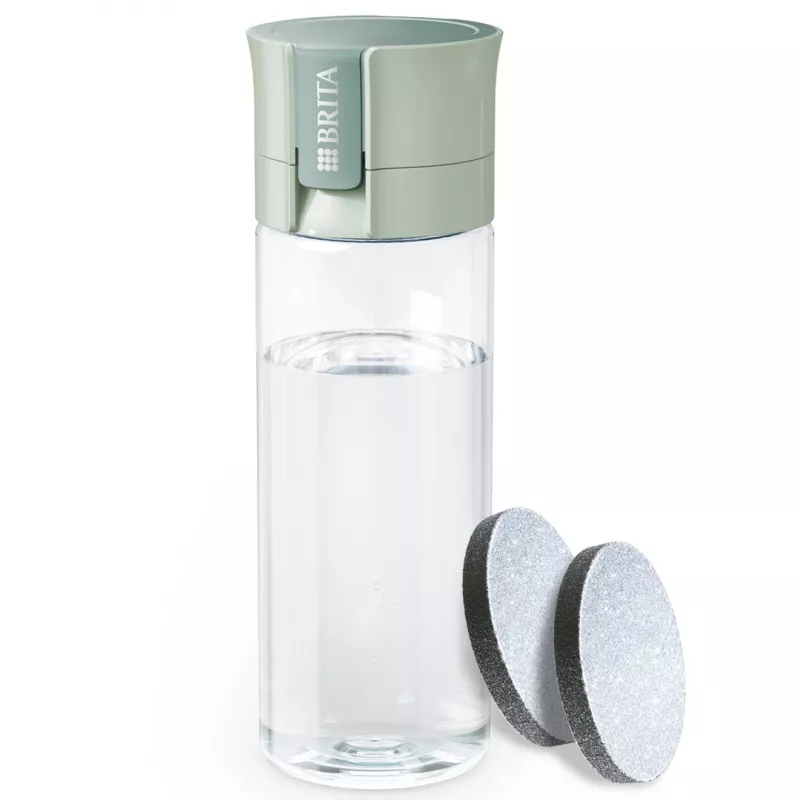 Butelka na wodę wielokrotnego użytku BRITA Fill&Go Vital 600 ml z wbudowanym filtrem MicroDisc, zielona