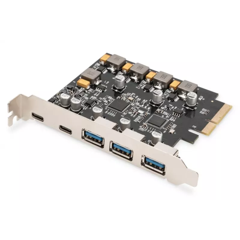 Karta PCIe Digitus 2x USB-C 3x USB A