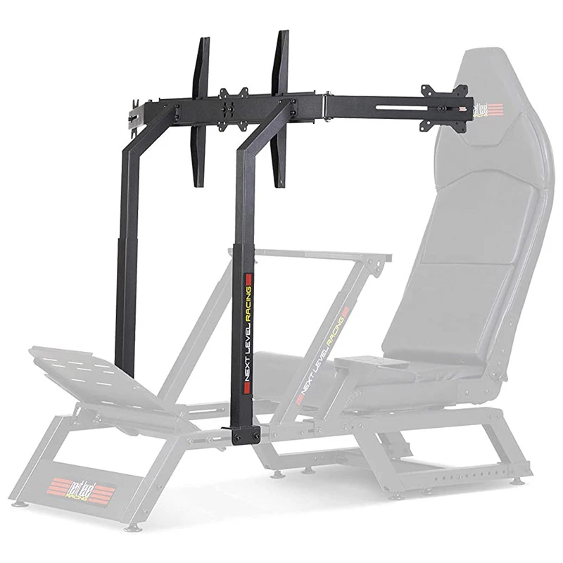 Kokpit symulatora wyścigowego Next Level Racing F-GT NLR-A006 — regulowana wysokość siedzenia i kierownicy, obsługa 3 wyświetlaczy, maks. waga użytkownika 60 kg, czarny