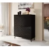 Shelving unit ABETO 100.5 x 40 x 121.5 cm czarny/połysk czarny