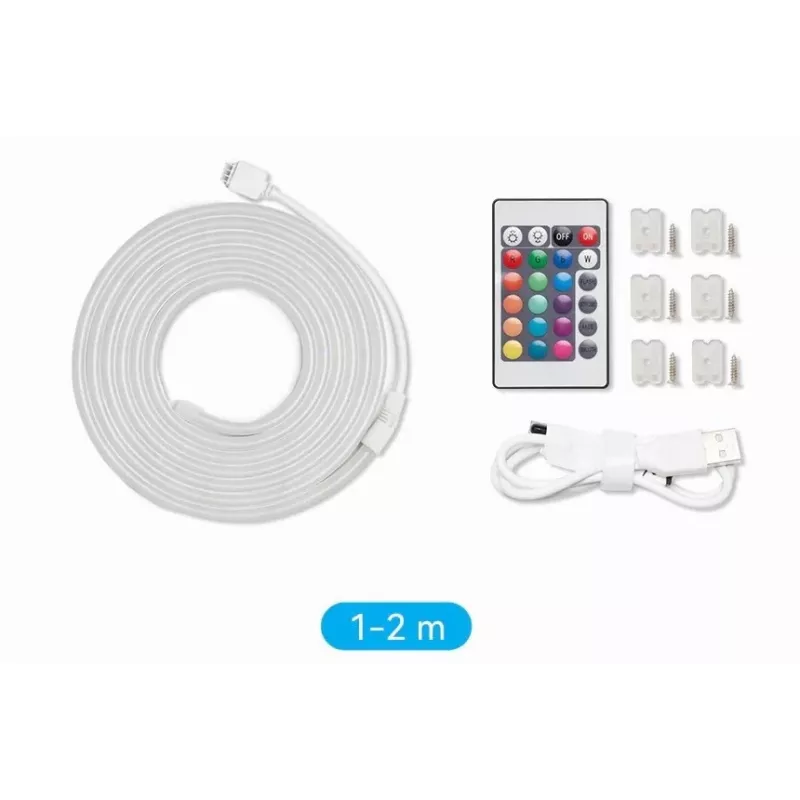 Taśma LED Vention PAEWH 2 m, zasilana przez USB 5V, RGB z pilotem IR, montaż na taśmie dwustronnej