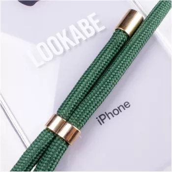 Etui naszyjnik do iPhone Xs Max od Lookabe — złote z zielonym paskiem