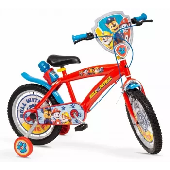 Rower dziecięcy Toimsa 16 cali Paw Patrol czerwony model 1678, koła 16-calowe, jednobiegowy