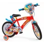 Rower dziecięcy Toimsa 16 cali Paw Patrol czerwony model 1678, koła 16-calowe, jednobiegowy