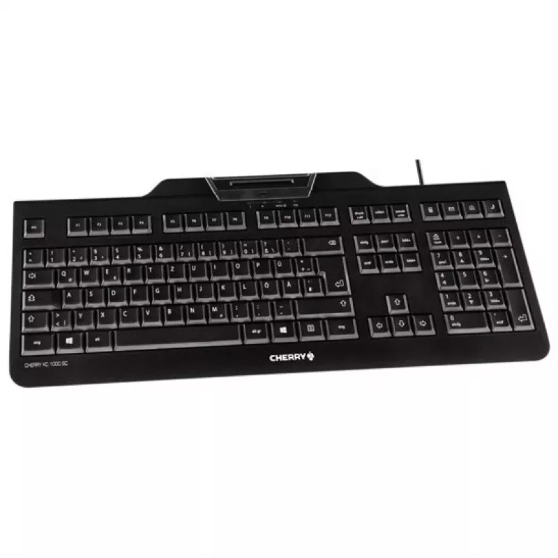 Klawiatura CHERRY KC 1000 SC USB AZERTY belgijska czarna