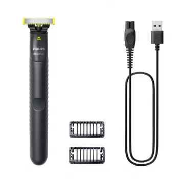 Golarka hybrydowa i trymer Philips OneBlade QP1424/10 — grafitowa, zasilana bateriami, 30 min pracy, nakładki do brody