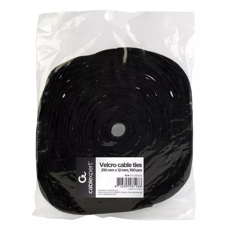 Opaska kablowa Gembird VT-210X12 czarna 100 szt.