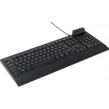 Renkforce RF-CKB-200 Klawiatura USB niemiecka, QWERTZ Czarna Czytnik kart inteligentnych (RF-CKB-200)