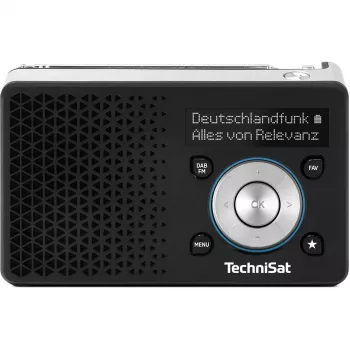 Przenośne radio TECHNISAT DIGITRADIO 1 A — DAB+/FM, wyświetlacz OLED, USB-C, słuchawki 3,5 mm, 1 W, czarny/srebrny