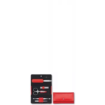 ZWILLING Twinox 97092-002-0 zestaw podróżny do manicure, czerwone skórzane etui, 5 części