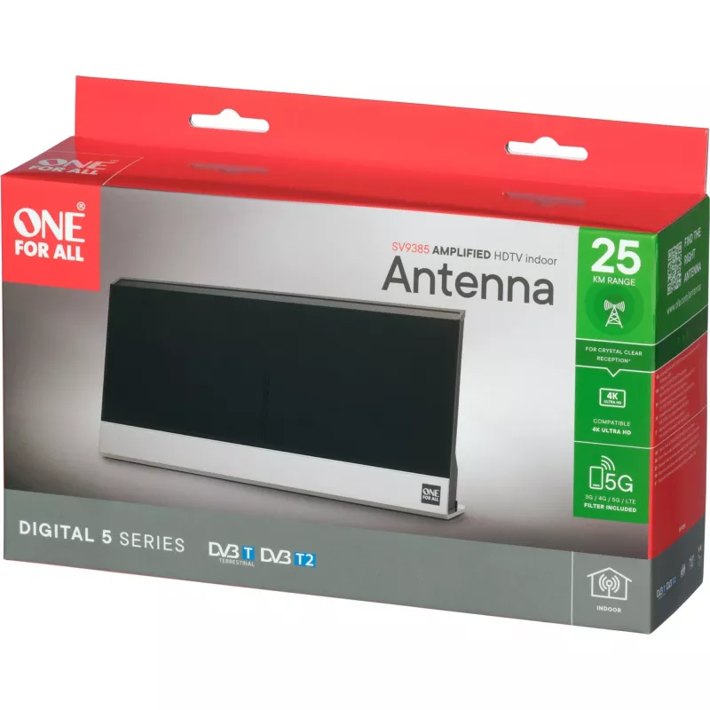 Antena wewnętrzna One For All SV 9385 DVB-T DVB-T2 Czarna