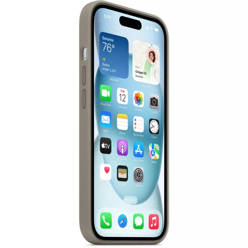 Silikonowe etui z MagSafe do iPhone 15 - clay