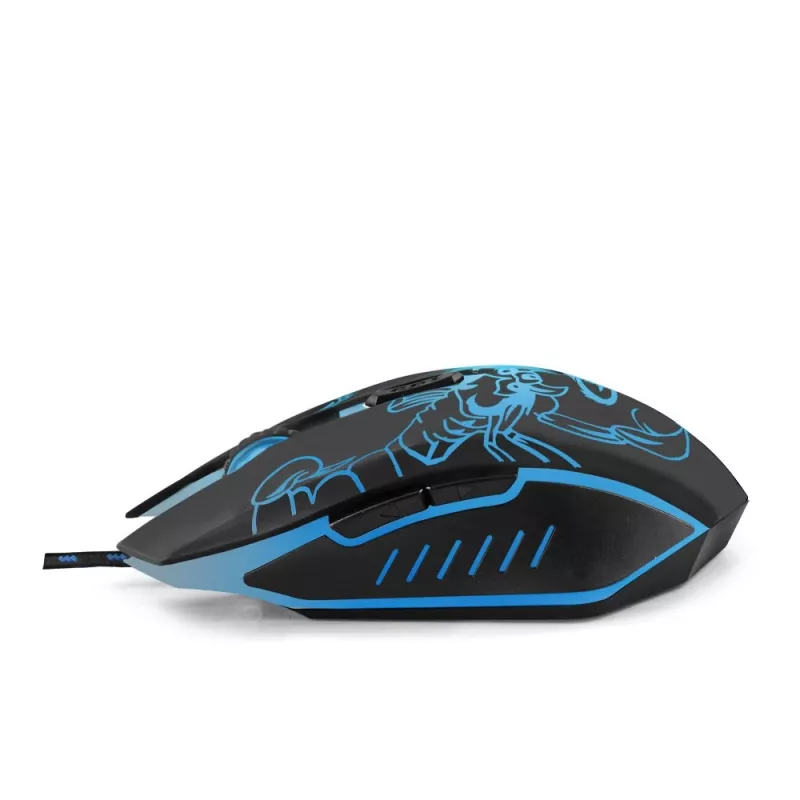 Esperanza MX203 SCORPIO - Mysz - USB - Niebieski - Hiiri - Optinen - 6 Przycisków - Czarny