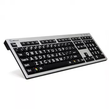 Klawiatura Logickeyboard LKB-LPRNTWB-AJPU biurowa USB francuska czarno-srebrna