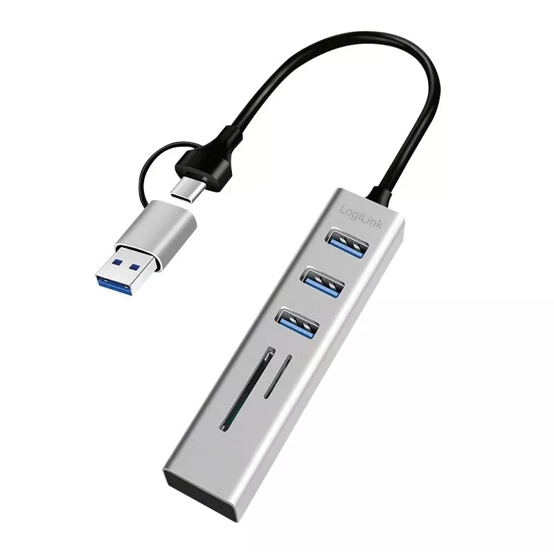 Hub USB 3.0 USB-A, slot SD/microSD, 2w1