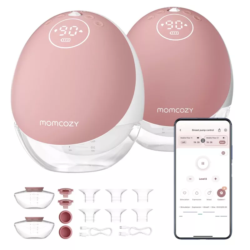Momcozy M9 Podwójny Elektryczny Laktator Czerwony, 150ml