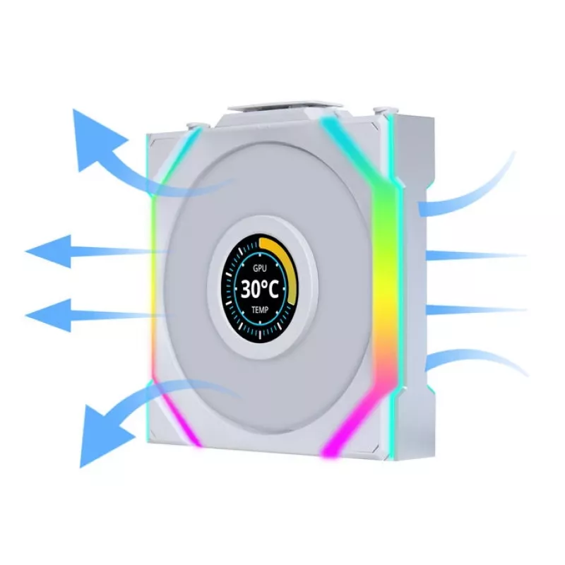 Fan Lian Li UNI FAN SL Wireless LCD 120 12 cm biały 31 dB 51,45 cfm