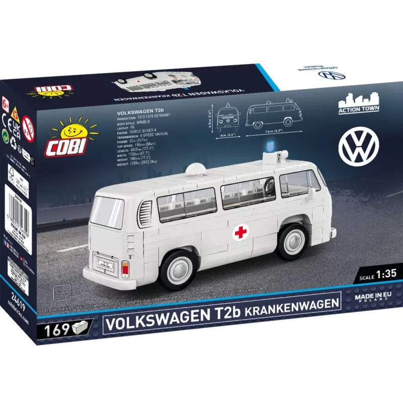 Zestaw modeli Cobi Volkswagen T2b Ambulans w skali 1:35 szary